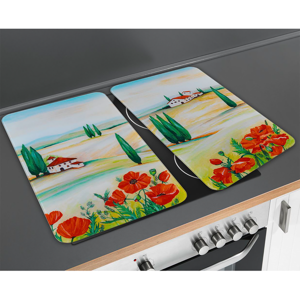 Abdeckplatte Toscana (2er-Set) - Glas - Mehrfarbig