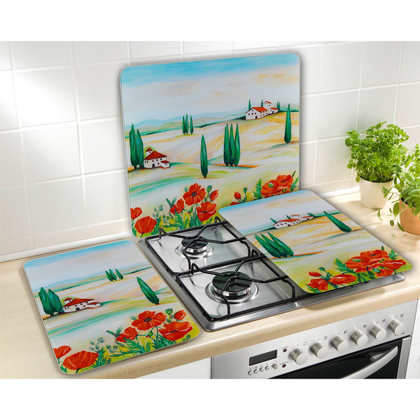 Abdeckplatte Toscana (2er-Set) - Glas - Mehrfarbig