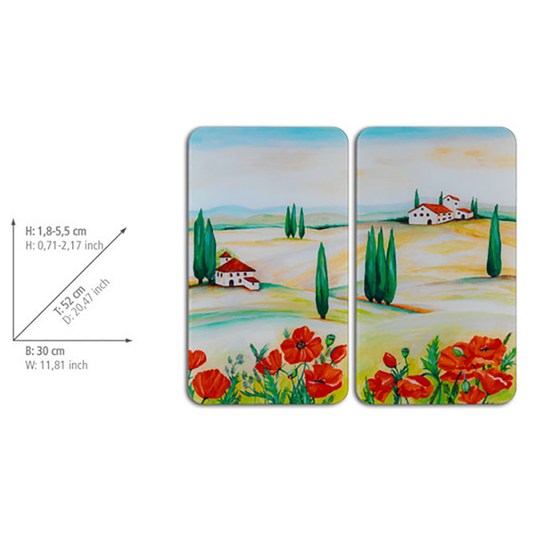 Abdeckplatte Toscana (2er-Set) - Glas - Mehrfarbig