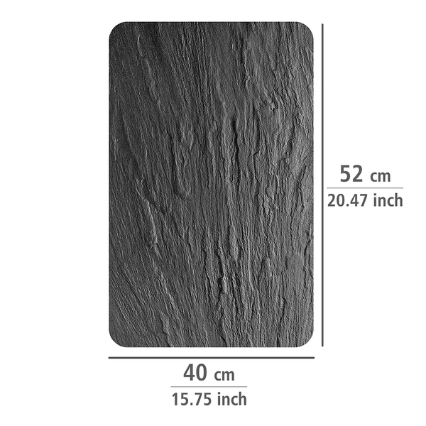 Abdeckplatte Schiefer (2er-Set) - Glas - Schwarz - 40 x 52 cm