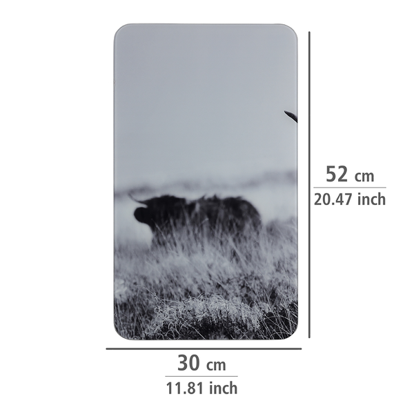 Abdeckplatte Highland Cattle (2er-Set) - Glas - Grau