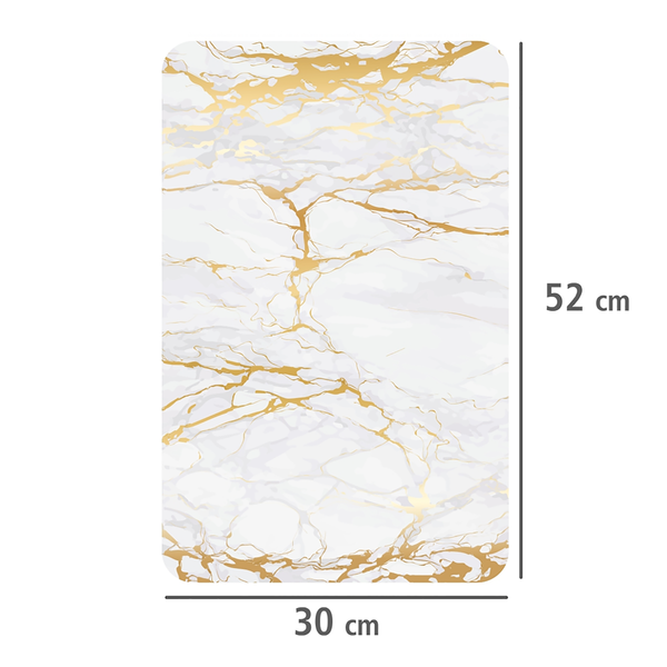 Abdeckplatten Marmor Gold (2er-Set) - Glas - Weiß