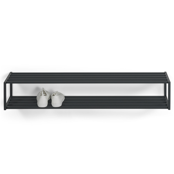 Schuhregal Salo - Metall - Schwarz - Breite: 118 cm