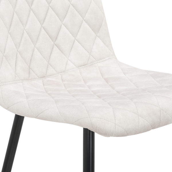 Polsterstuhl Trevo II (2er-Set) - Samt / Stahl - Creme / Schwarz
