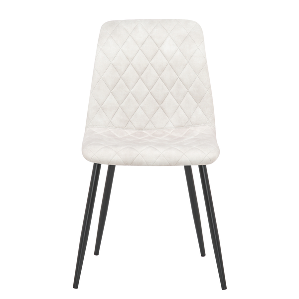 Polsterstuhl Trevo II (2er-Set) - Samt / Stahl - Creme / Schwarz
