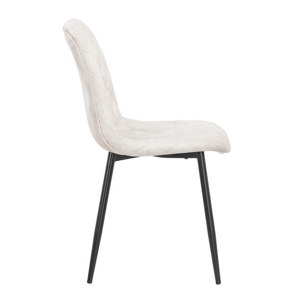 Polsterstuhl Trevo II (2er-Set) - Samt / Stahl - Creme / Schwarz