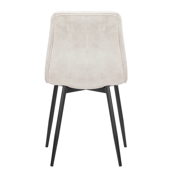 Polsterstuhl Trevo II (2er-Set) - Samt / Stahl - Creme / Schwarz