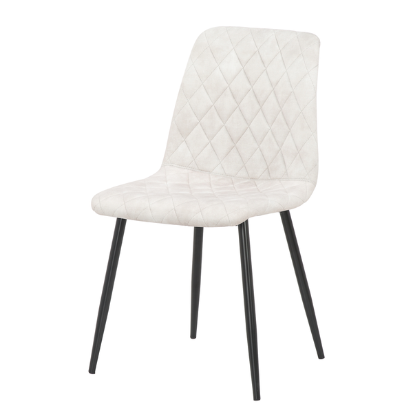 Polsterstuhl Trevo II (2er-Set) - Samt / Stahl - Creme / Schwarz