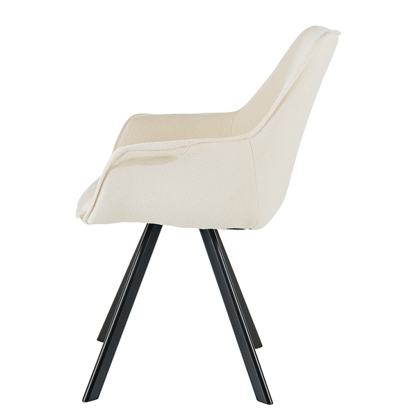 Armlehnenstuhl RANDALL - Webstoff - Creme