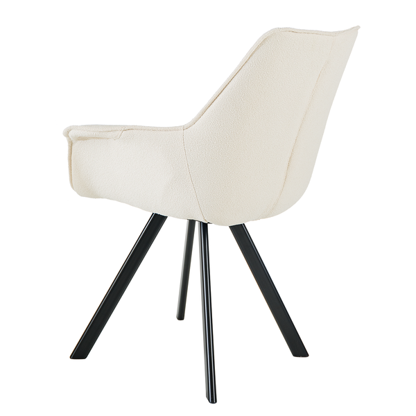 Armlehnenstuhl RANDALL - Webstoff - Creme