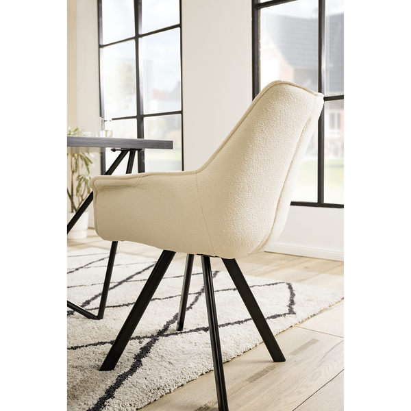 Armlehnenstuhl RANDALL - Webstoff - Creme