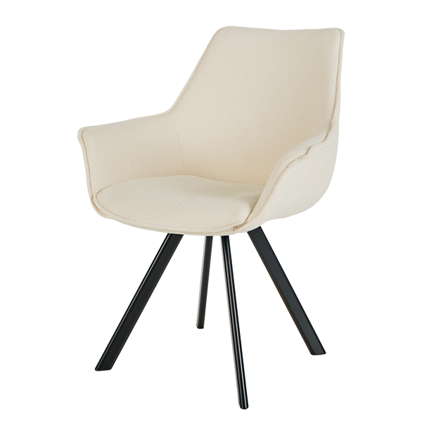 Armlehnenstuhl RANDALL - Webstoff - Creme