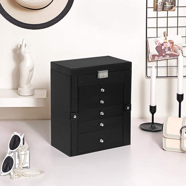 Schmuckkasten Blair - MDF / Polyurethane - Schwarz