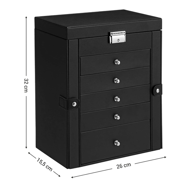 Schmuckkasten Blair - MDF / Polyurethane - Schwarz