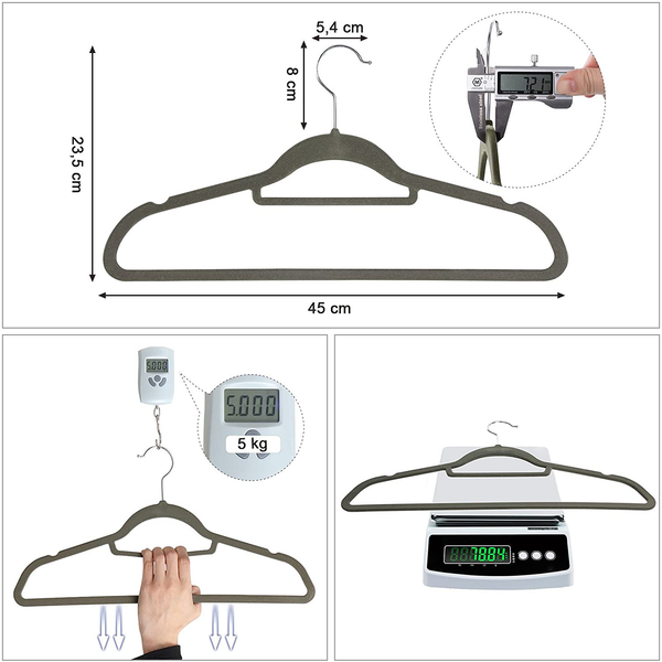 Kleiderbügel Artix (100er-Set) - ABS-Kunststoff - Grau