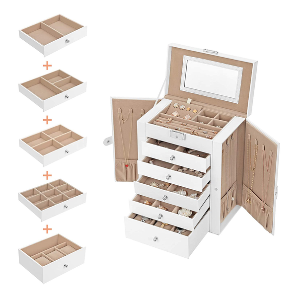 Schmuckkasten Blair - MDF / Polyurethane - Weiß