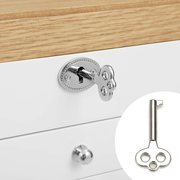 Schmuckkasten Braak - MDF / Samt - Weiß / Natur
