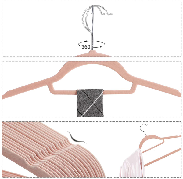 Kleiderbügel Ashbury (50er-Set) - ABS-Kunststoff - Rosa / Weiß