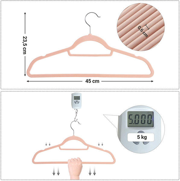 Kleiderbügel Ashbury (50er-Set) - ABS-Kunststoff - Rosa / Weiß