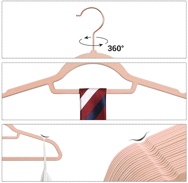 Kleiderbügel Ashbury (50er-Set) - ABS-Kunststoff - Rosa / Gold