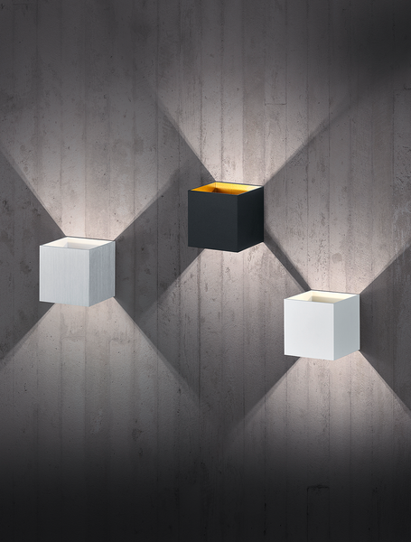 Wandleuchte Quad - Aluminium - 1-flammig - Silber