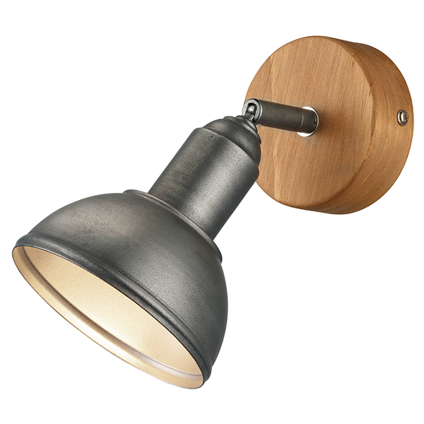 Deckenleuchte Delhi - Eisen / Kiefer massiv - Flammenanzahl: 1