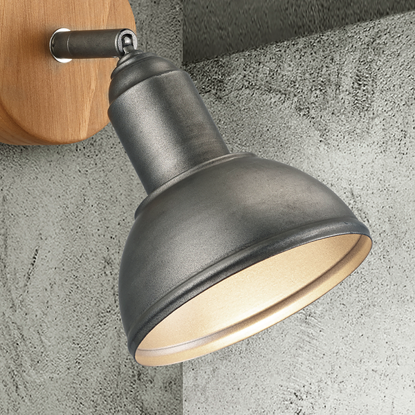 Deckenleuchte Delhi - Eisen / Kiefer massiv - Flammenanzahl: 1