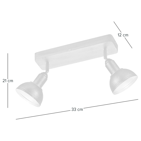 Deckenleuchte Delhi - Eisen / Kiefer massiv - Flammenanzahl: 2