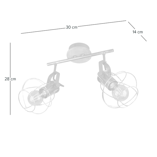Deckenleuchte Madras I - Eisen / Kiefer massiv - 2-flammig