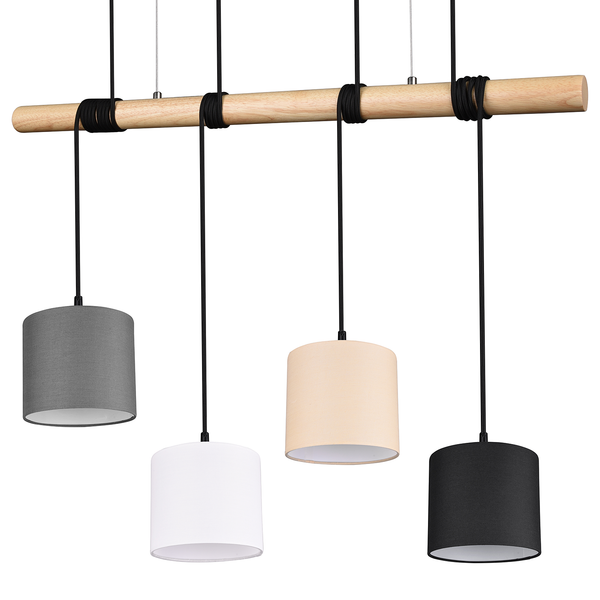 Deckenleuchte Odin - Baumwollstoff / Eisen - 4-flammig