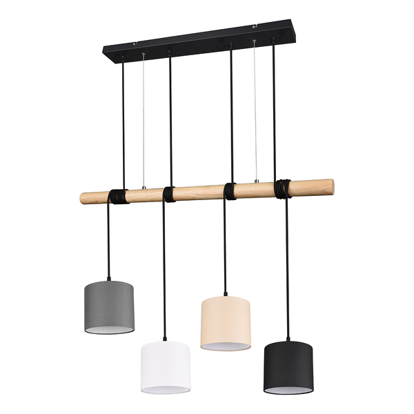 Deckenleuchte Odin - Baumwollstoff / Eisen - 4-flammig