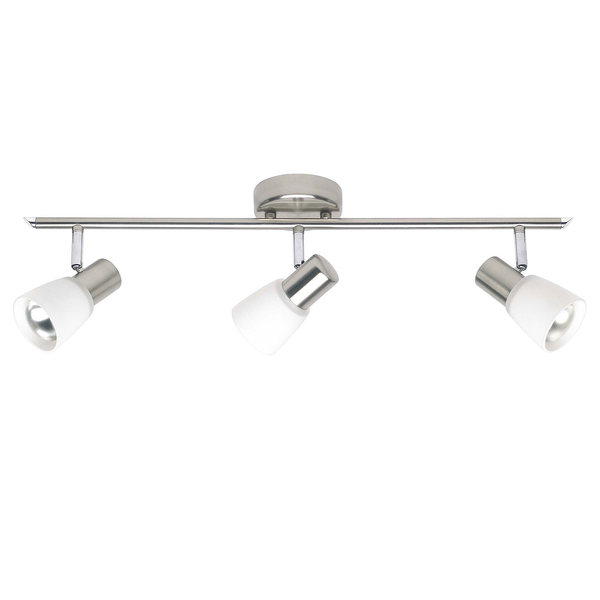 Deckenleuchte Luca - Milchglas / Eisen - Silber - Flammenanzahl: 3