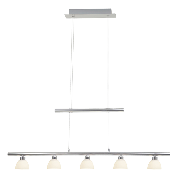 LED-Pendelleuchte Tonja - Milchglas / Eisen - 5-flammig