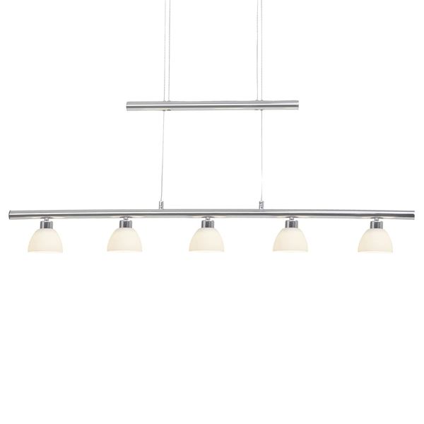 LED-Pendelleuchte Tonja - Milchglas / Eisen - 5-flammig