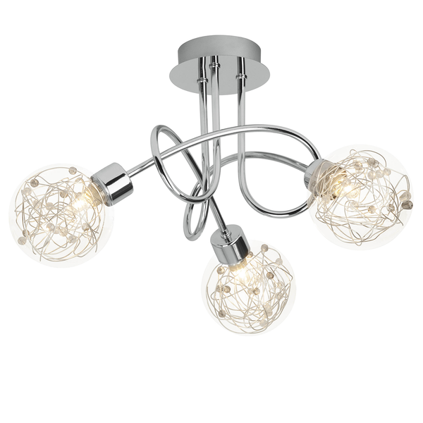 Deckenleuchte Joya III - Klarglas / Eisen - 3-flammig