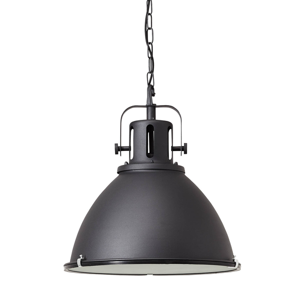 Pendelleuchte Jesper - Stahl - 1-flammig - Schwarz - Durchmesser: 47 cm