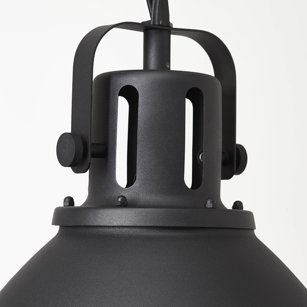 Pendelleuchte Jesper - Stahl - 1-flammig - Schwarz - Durchmesser: 47 cm