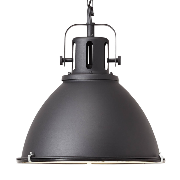 Pendelleuchte Jesper - Stahl - 1-flammig - Schwarz - Durchmesser: 47 cm