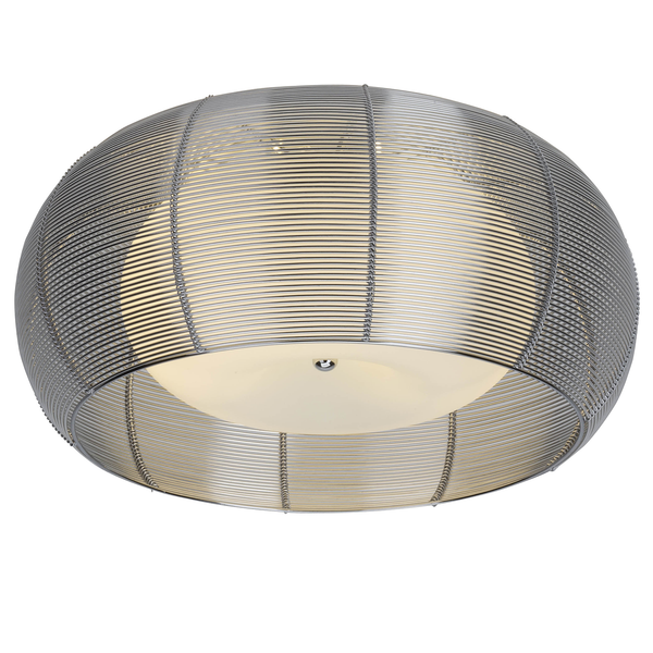 Deckenleuchte Relax - Milchglas / Aluminium - 2-flammig - Silber
