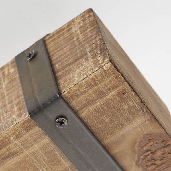 Deckenleuchte Woodhill - Pappel teilmassiv / Eisen - 4-flammig