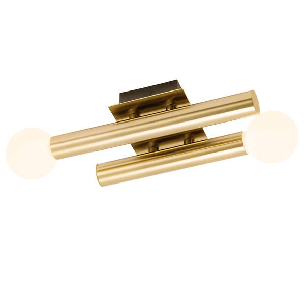 Wandleuchte Lucky II - Milchglas / Stahl - 2-flammig