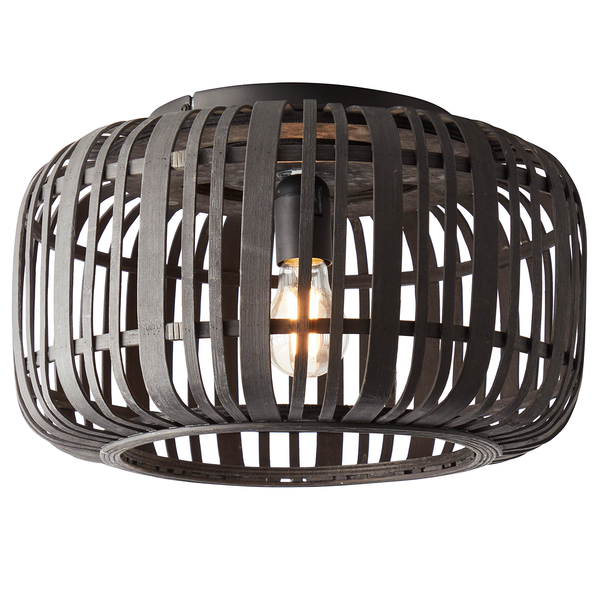Deckenleuchte Woodrow - Rattan / Eisen - 1-flammig