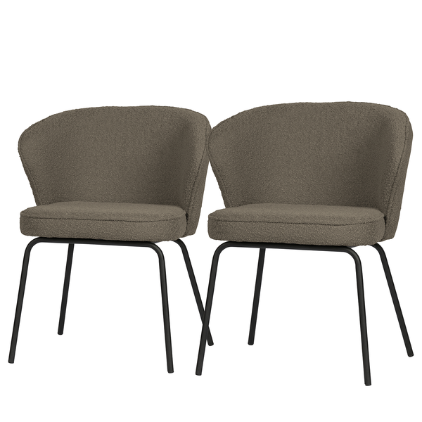 Polsterstuhl Bird I (2er-Set) - Taupe