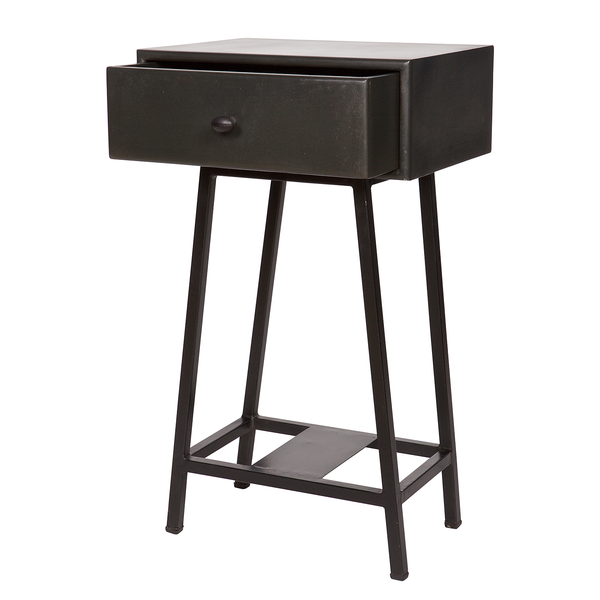 Beistelltisch Kait - Mango massiv / Metall - Schwarz