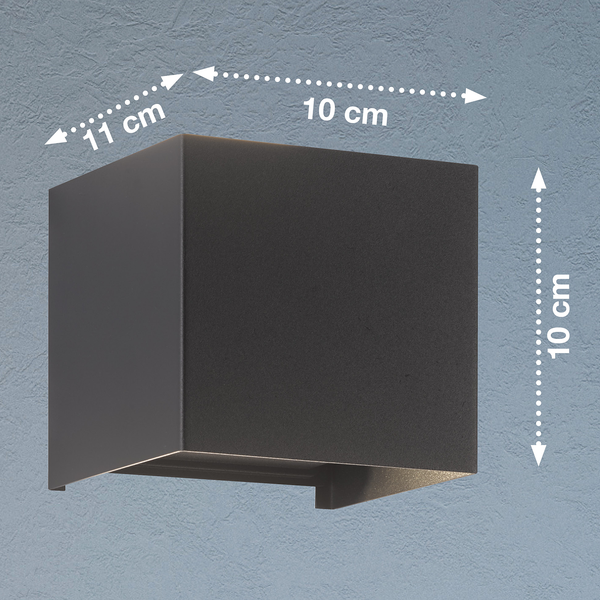 LED-Wandleuchte Atassu V - Aluminium - 2-flammig