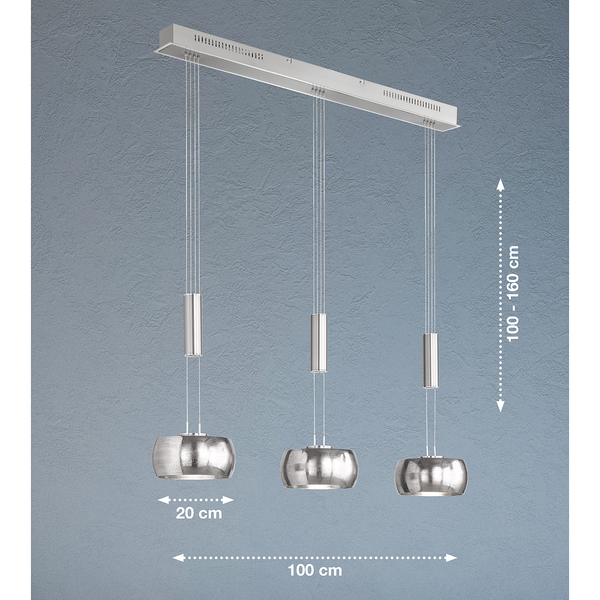 LED-Pendelleuchte Carov I - Eisen - 3-flammig