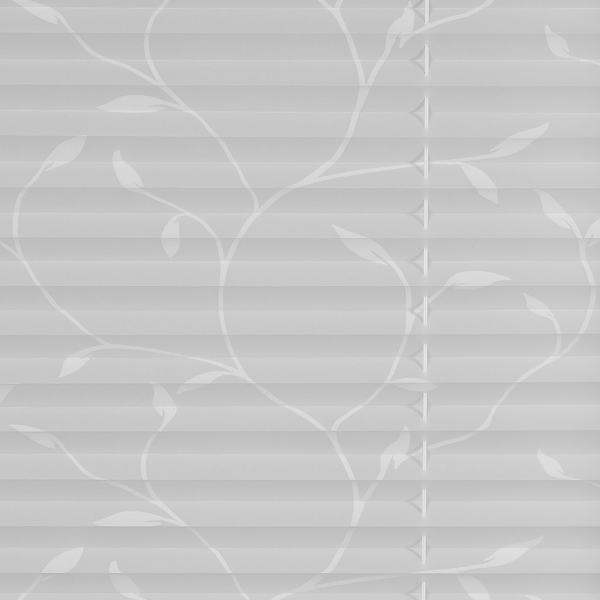 Plissee Klemmfix Pflanze - Polyester - Weiß / Pflanze - 80 x 130 cm