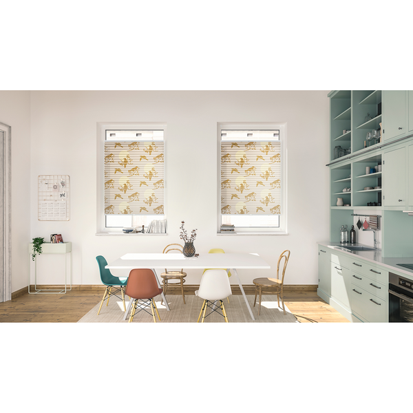 Plissee Klemmfix Moon Birds - Polyester - Beige - 45 x 130 cm