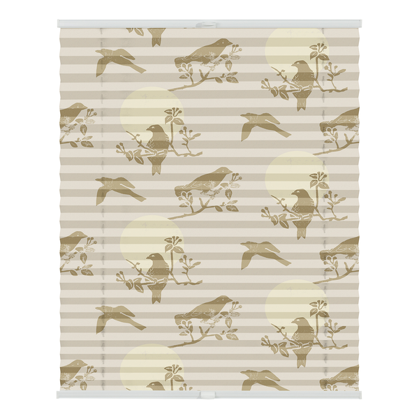 Plissee Klemmfix Moon Birds - Polyester - Beige - 45 x 130 cm