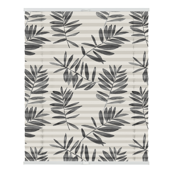 Plissee Klemmfix Aqua Floral - Polyester - Schwarz - 60 x 130 cm